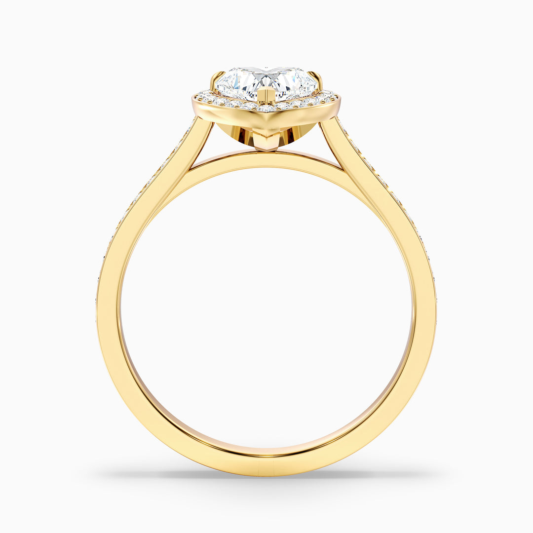 Olympia Heart Shaped Halo Pave Lab Grown Diamond Ring