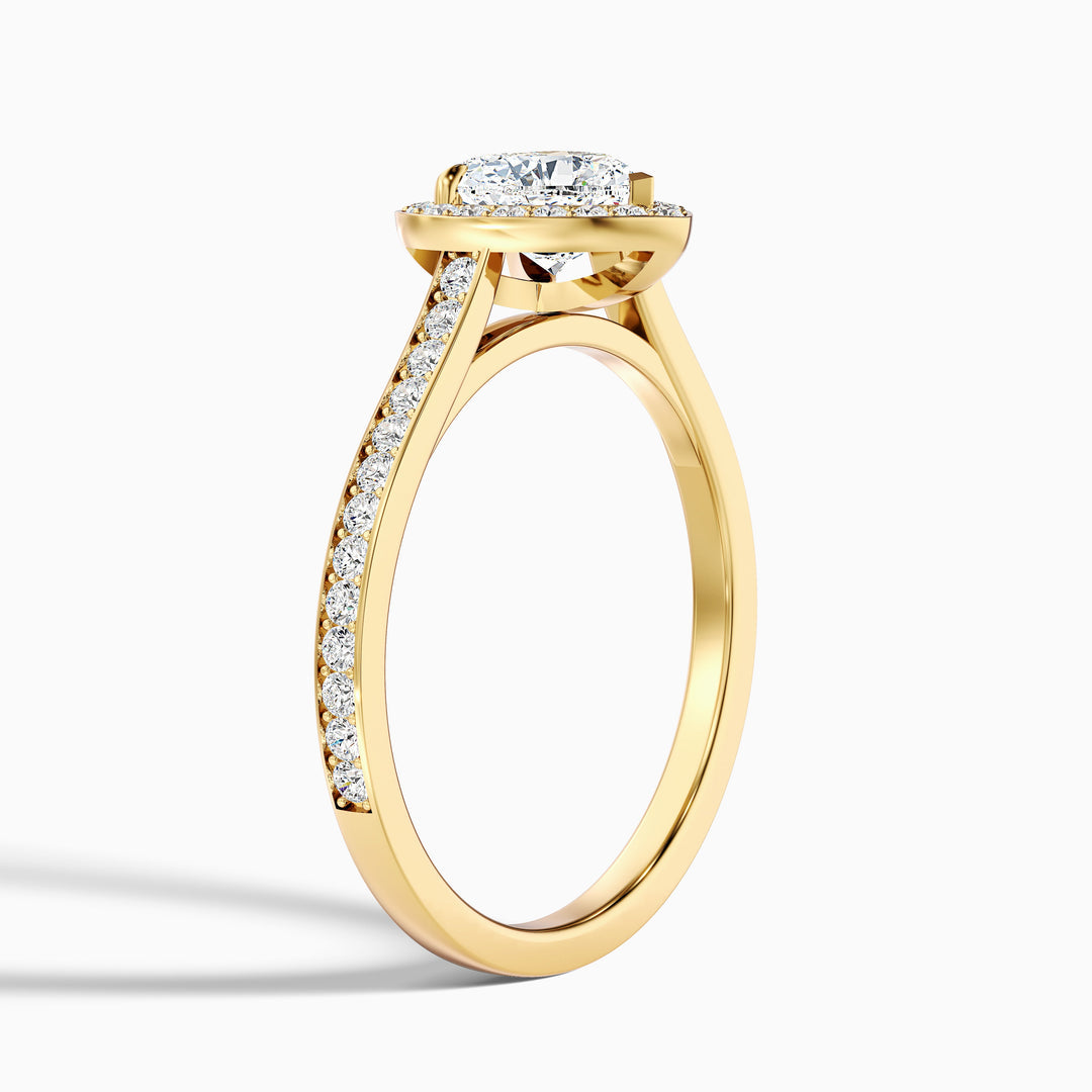 Olympia Heart Shaped Halo Pave Lab Grown Diamond Ring