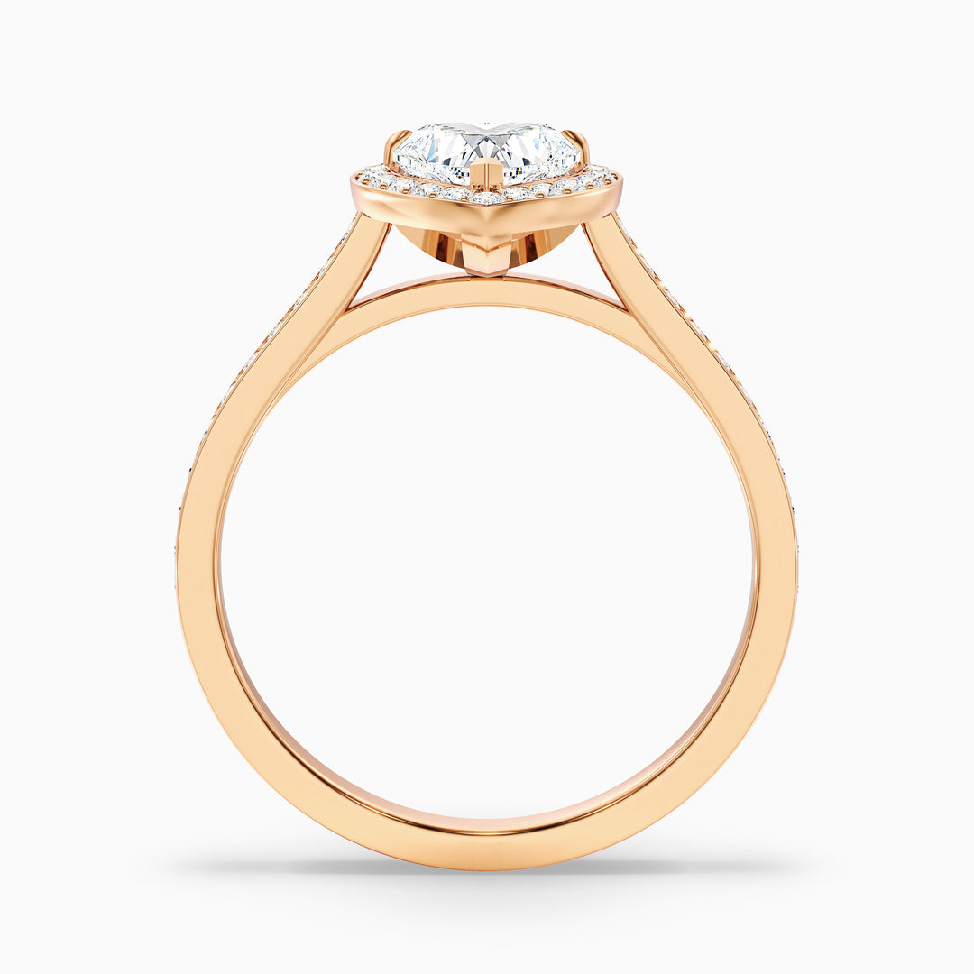Olympia Heart Shaped Halo Pave Lab Grown Diamond Ring
