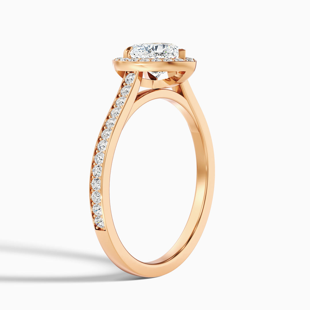 Olympia Heart Shaped Halo Pave Lab Grown Diamond Ring