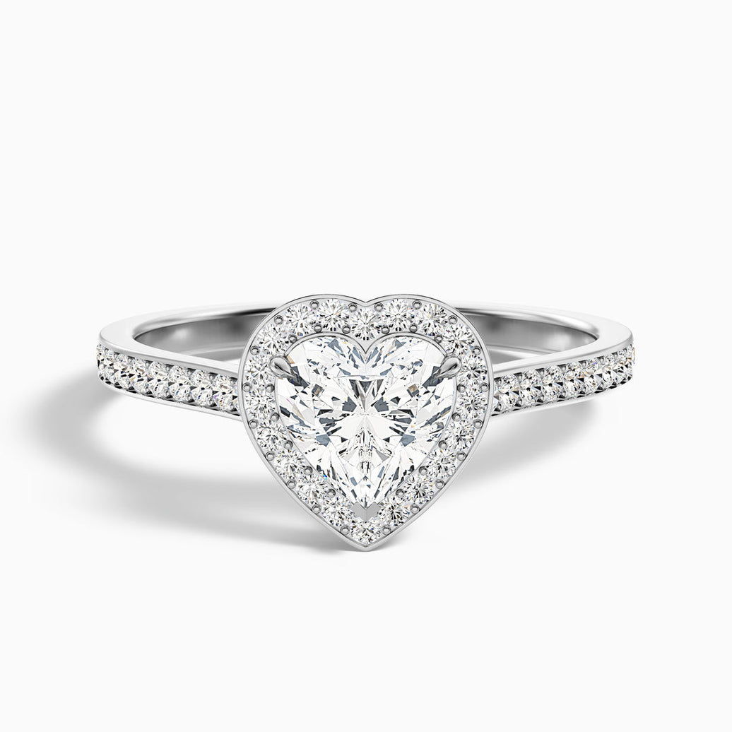 Olympia Heart Shaped Halo Pave Lab Grown Diamond Ring