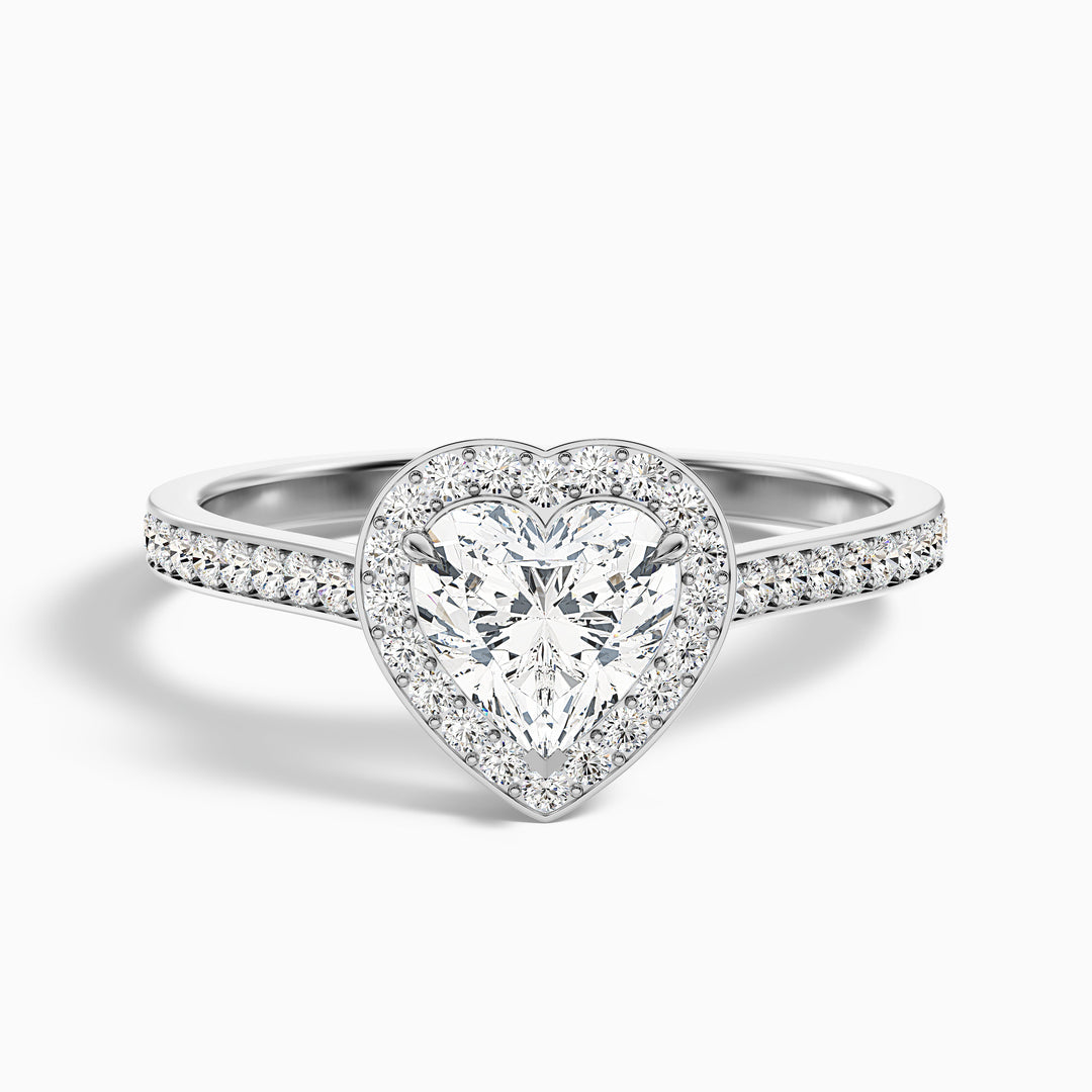 Olympia Heart Shaped Halo Pave Lab Grown Diamond Ring
