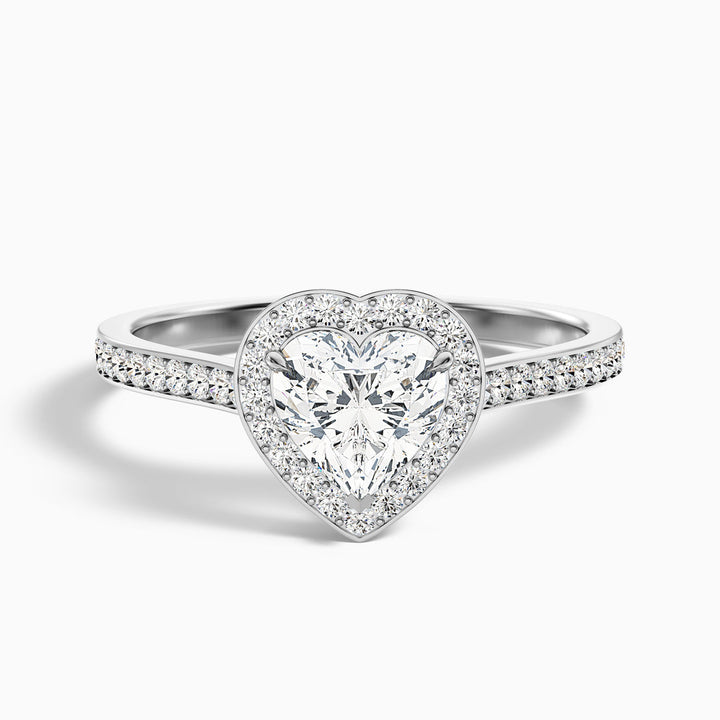 Olympia Heart Shaped Halo Pave Lab Grown Diamond Ring
