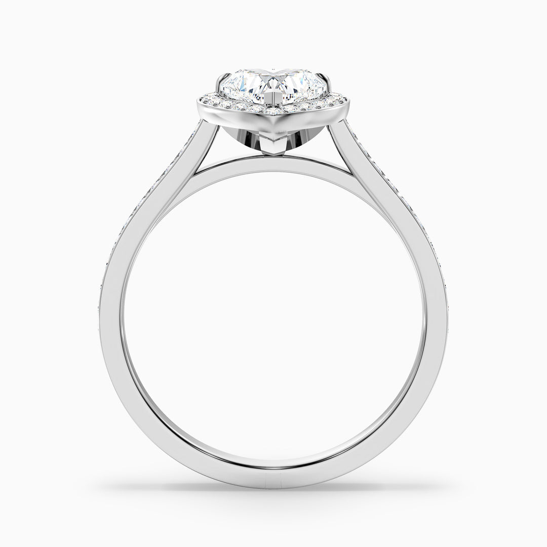 Olympia Heart Shaped Halo Pave Lab Grown Diamond Ring