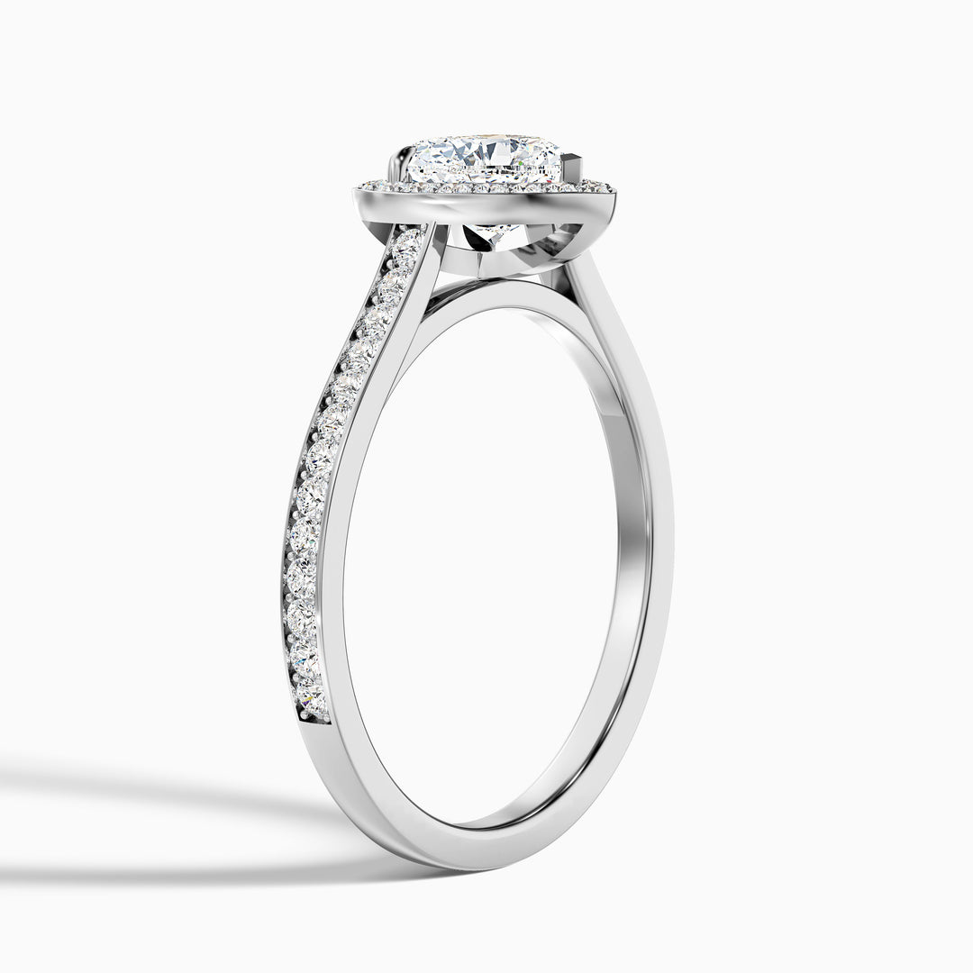 Olympia Heart Shaped Halo Pave Lab Grown Diamond Ring
