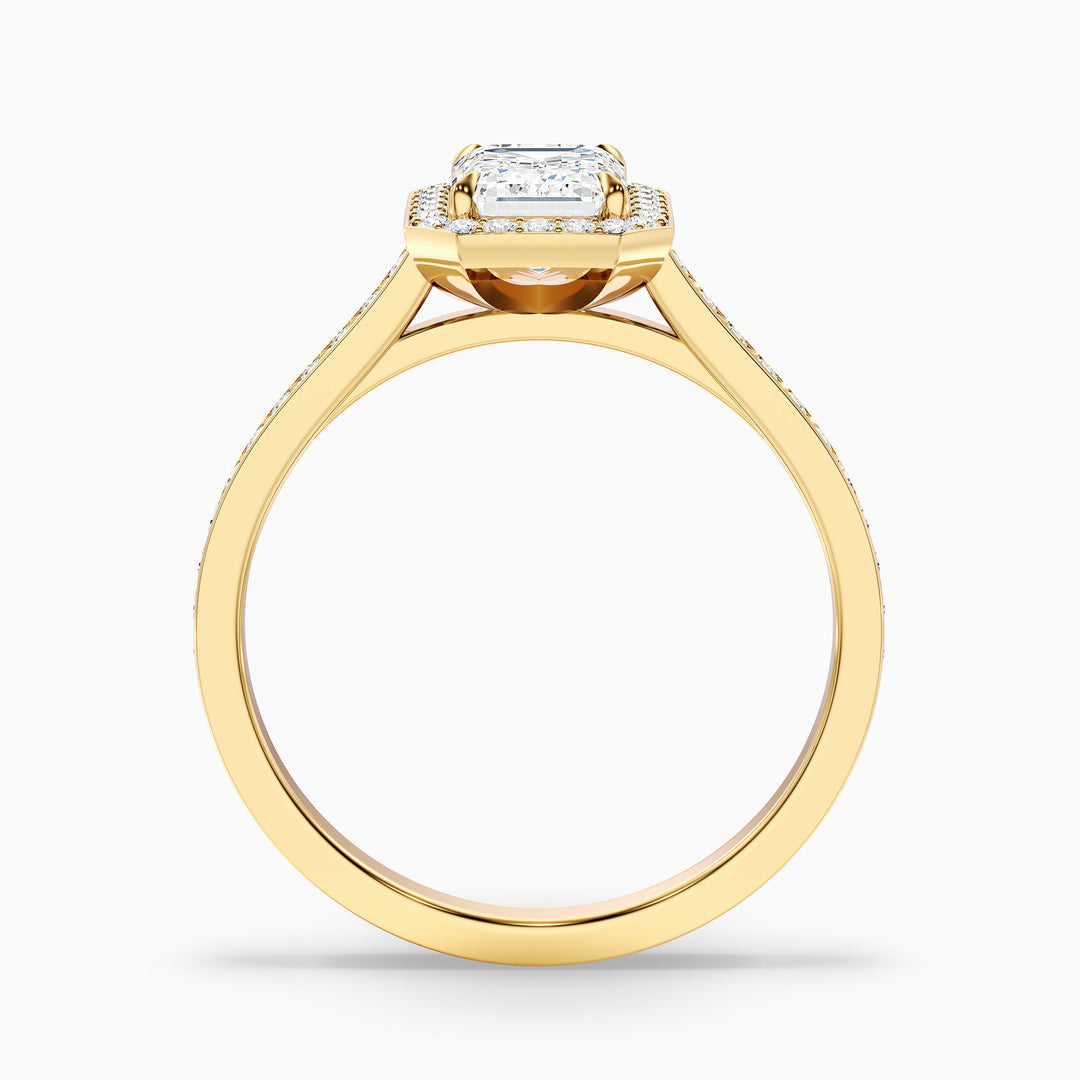Francis Emerald Cut Halo Pave Lab Grown Diamond Ring