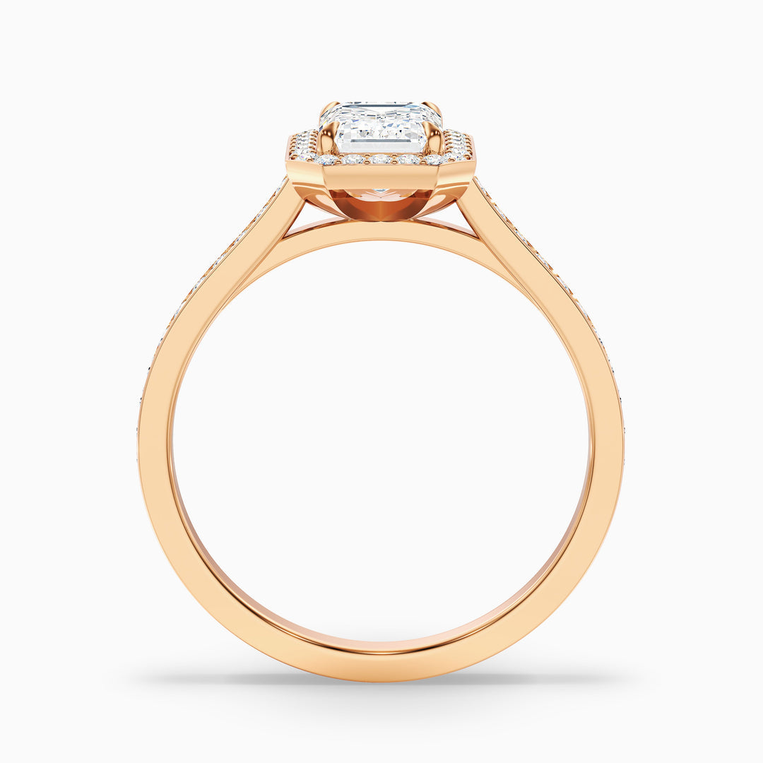 Francis Emerald Cut Halo Pave Lab Grown Diamond Ring