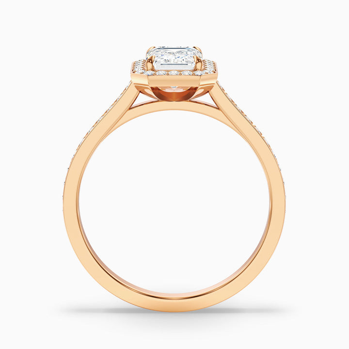Francis Emerald Cut Halo Pave Lab Grown Diamond Ring