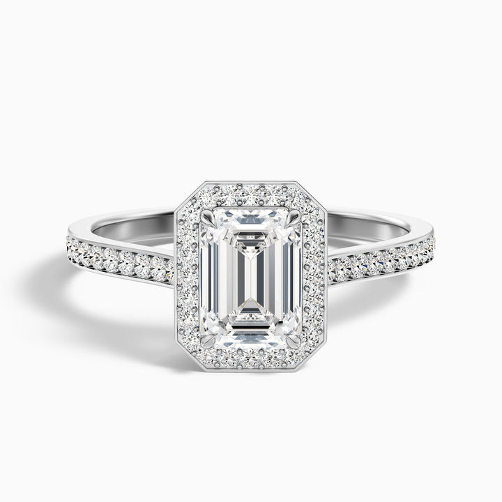 Francis Emerald Cut Halo Pave Lab Grown Diamond Ring
