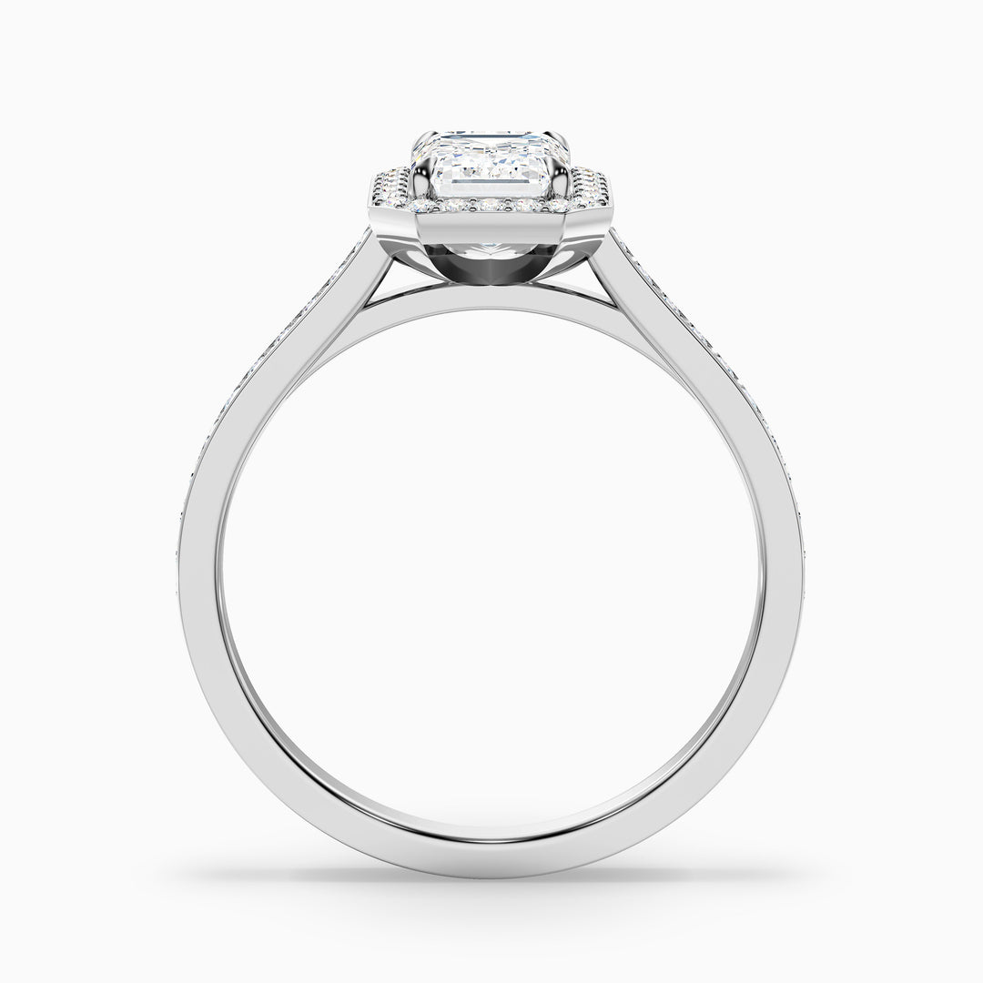 Francis Emerald Cut Halo Pave Lab Grown Diamond Ring