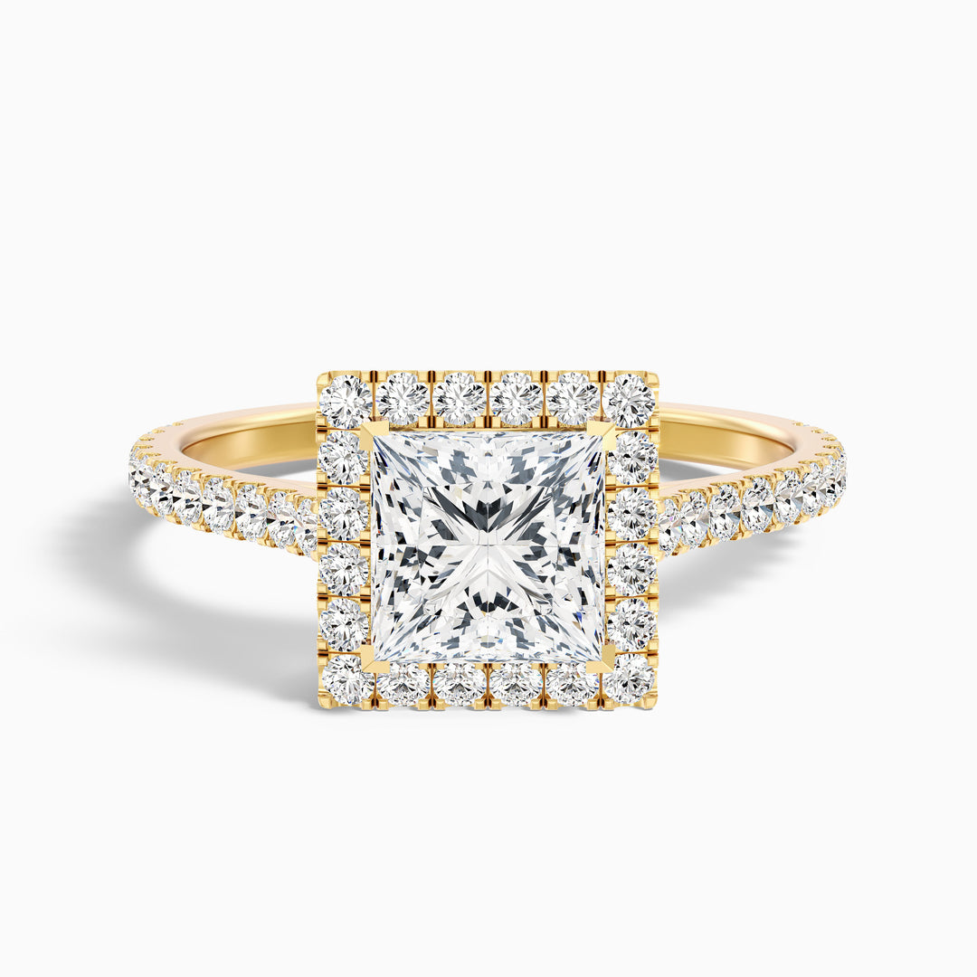 Eden Princess Halo Pave Lab Grown Diamond Ring