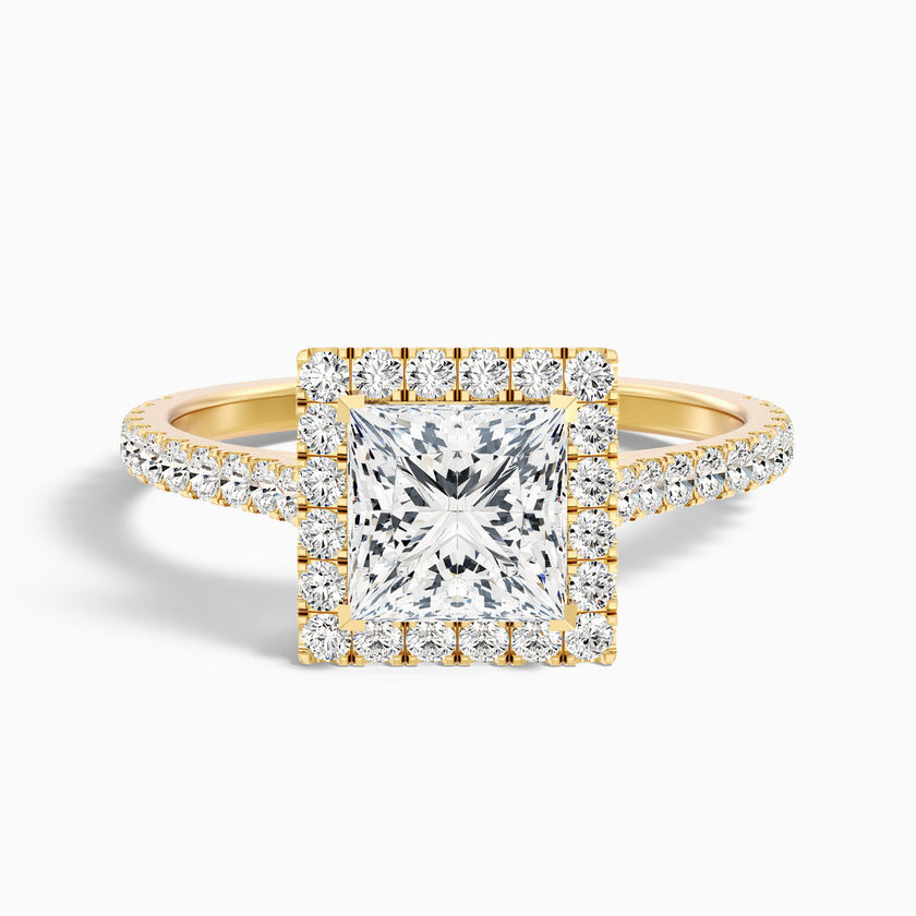 Eden Princess Halo Pave Lab Grown Diamond Ring