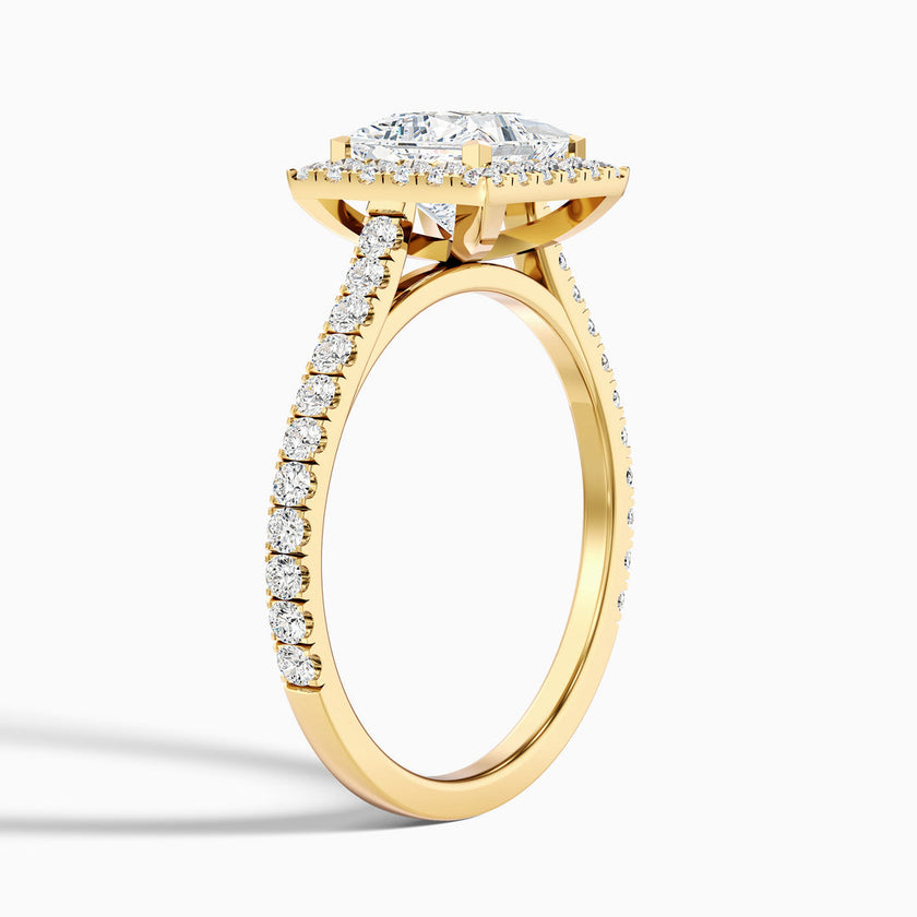 Eden Princess Halo Pave Lab Grown Diamond Ring