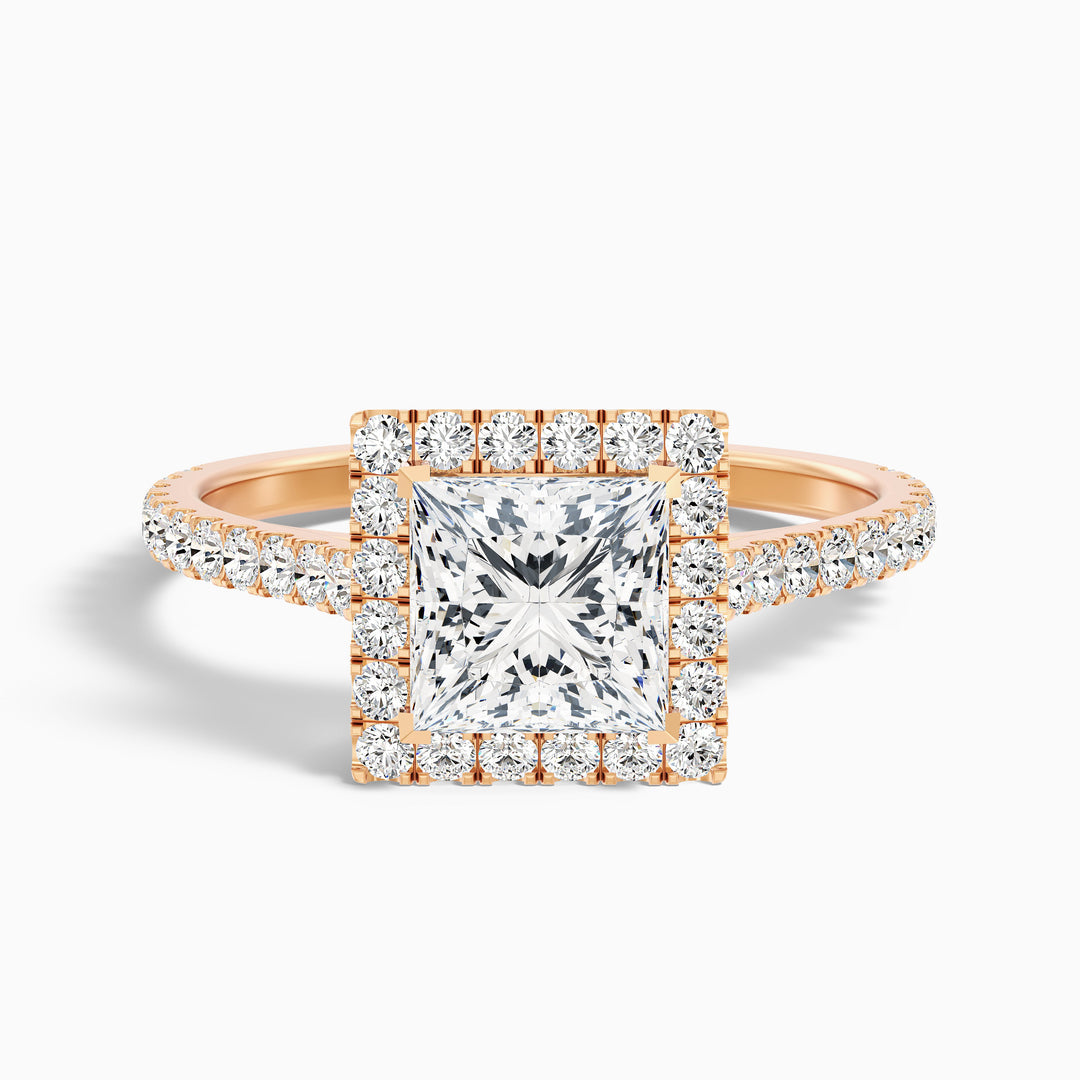 Eden Princess Halo Pave Lab Grown Diamond Ring