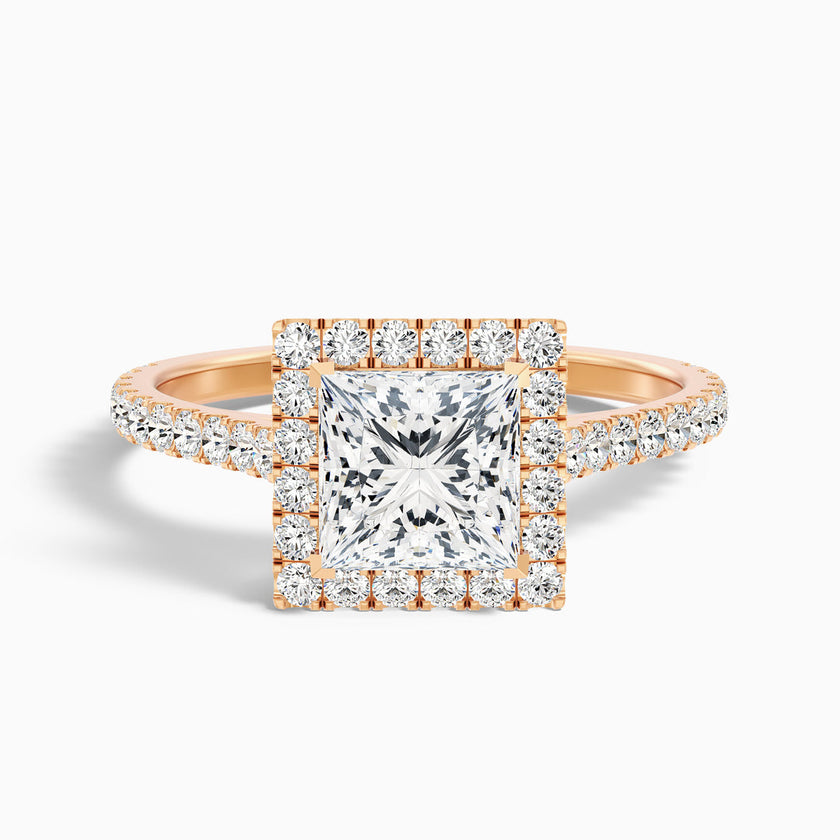 Eden Princess Halo Pave Lab Grown Diamond Ring