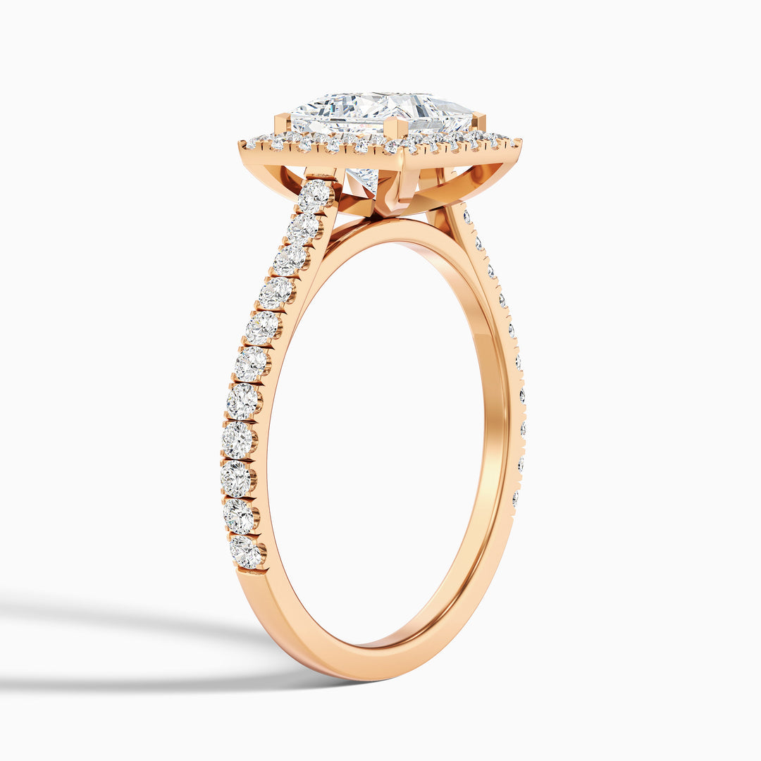 Eden Princess Halo Pave Lab Grown Diamond Ring