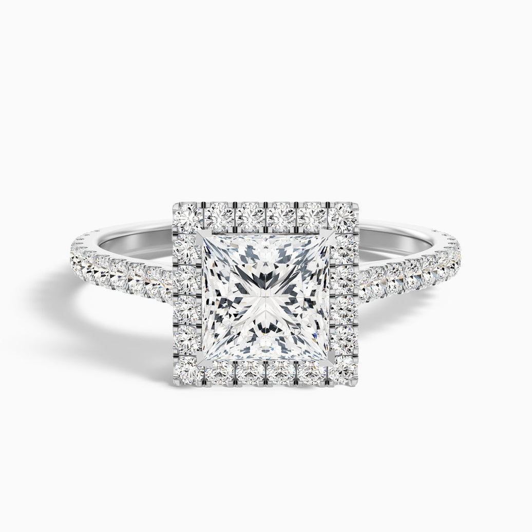 Eden Princess Halo Pave Lab Grown Diamond Ring
