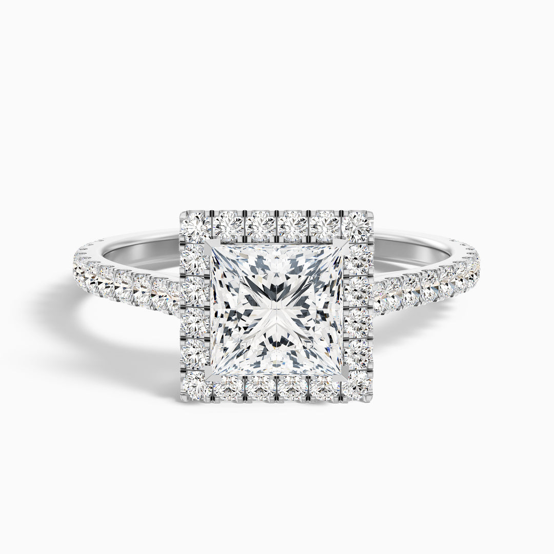 Eden Princess Halo Pave Lab Grown Diamond Ring
