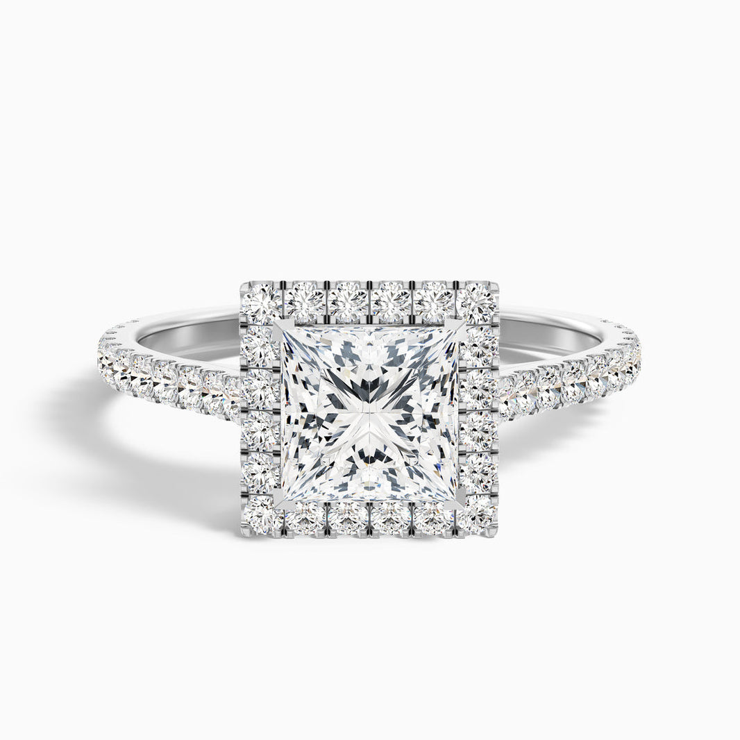 Eden Princess Halo Pave Lab Grown Diamond Ring