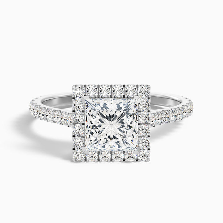 Eden Princess Halo Pave Lab Grown Diamond Ring