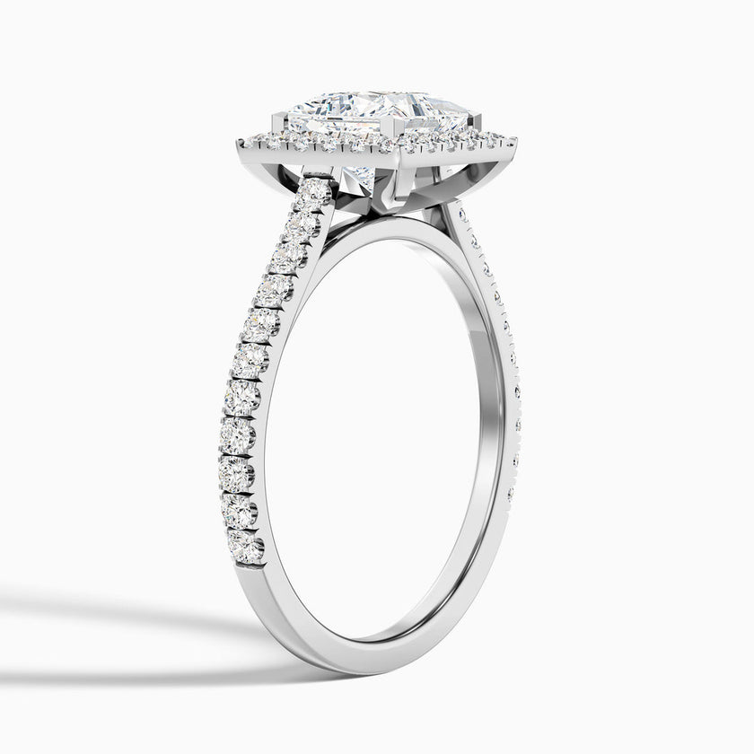 Eden Princess Halo Pave Lab Grown Diamond Ring
