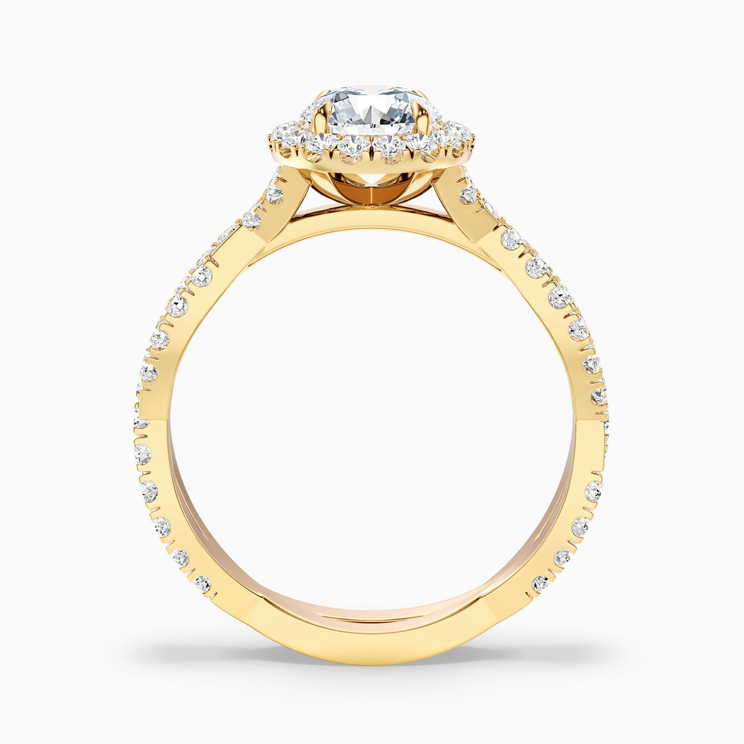 Una Round Cut Halo Twisted Pave Lab Grown Diamond Ring