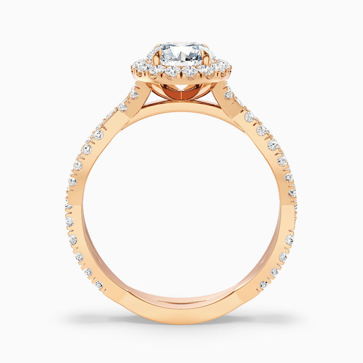 Una Round Cut Halo Twisted Pave Lab Grown Diamond Ring