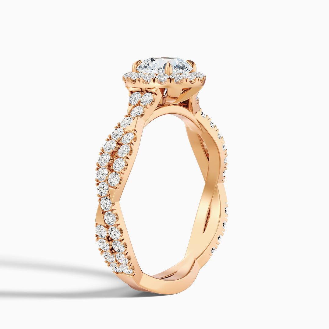 Una Round Cut Halo Twisted Pave Lab Grown Diamond Ring
