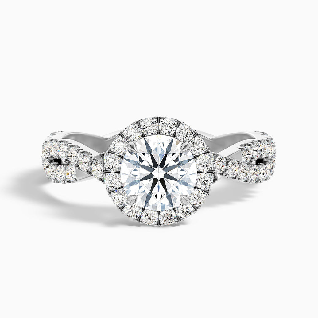 Una Round Cut Halo Twisted Pave Lab Grown Diamond Ring