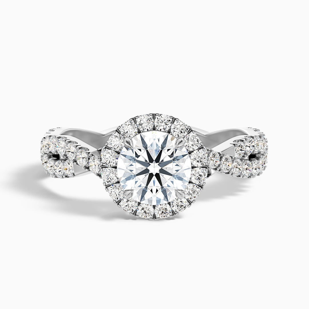 Una Round Cut Halo Twisted Pave Lab Grown Diamond Ring