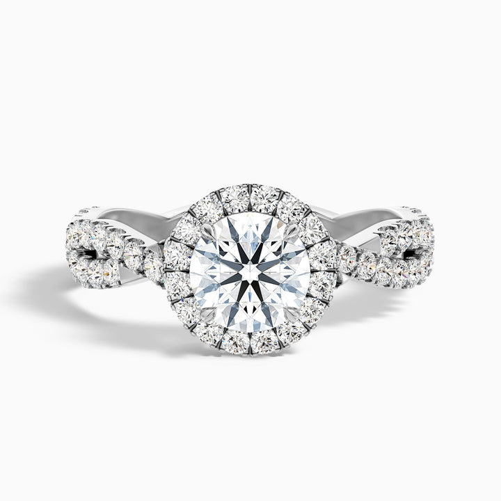 Una Round Cut Halo Twisted Pave Lab Grown Diamond Ring