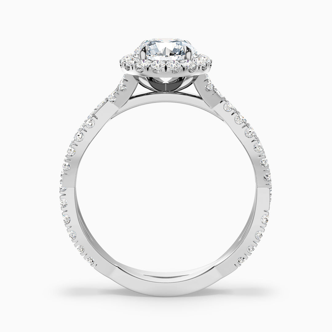 Una Round Cut Halo Twisted Pave Lab Grown Diamond Ring