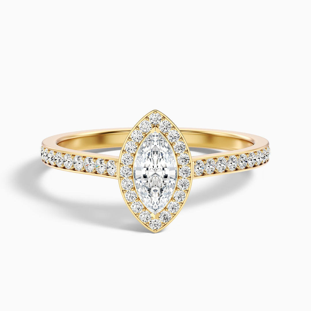Isoke Marquise Halo Pave Lab Grown Diamond Ring