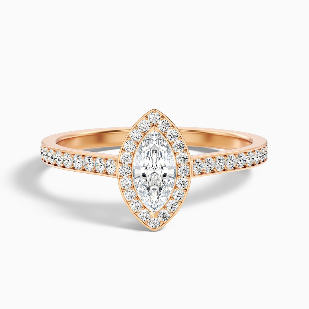 Isoke Marquise Halo Pave Lab Grown Diamond Ring