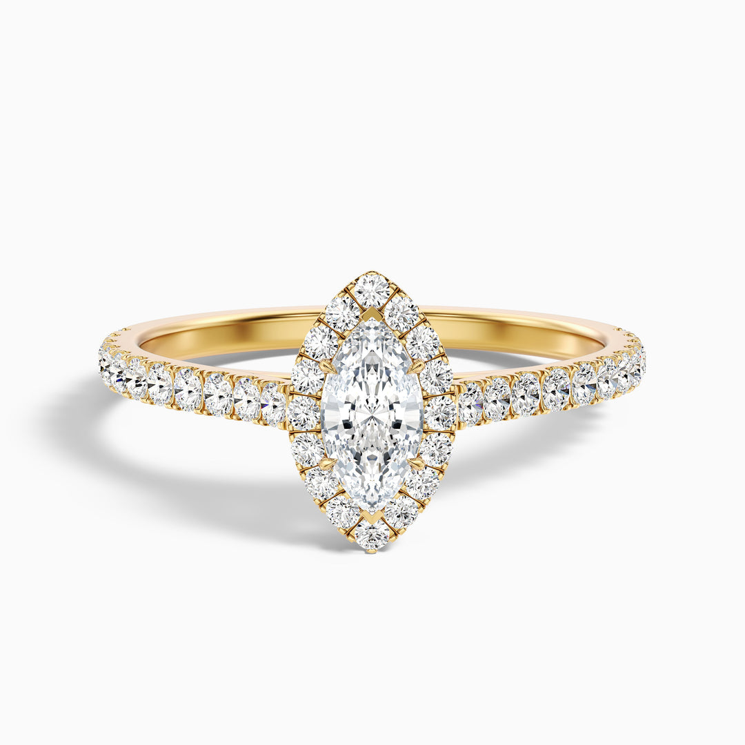 Lucia Marquise Halo Pave Lab Grown Diamond Ring