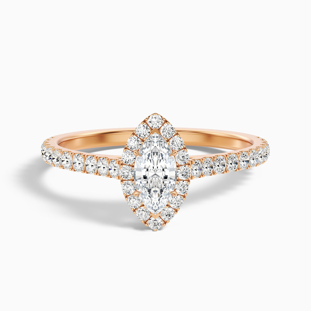 Lucia Marquise Halo Pave Lab Grown Diamond Ring