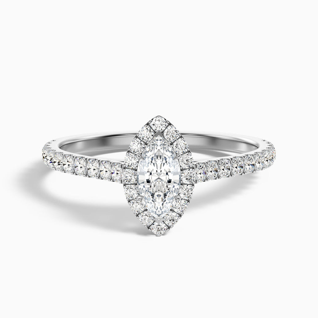 Lucia Marquise Halo Pave Lab Grown Diamond Ring