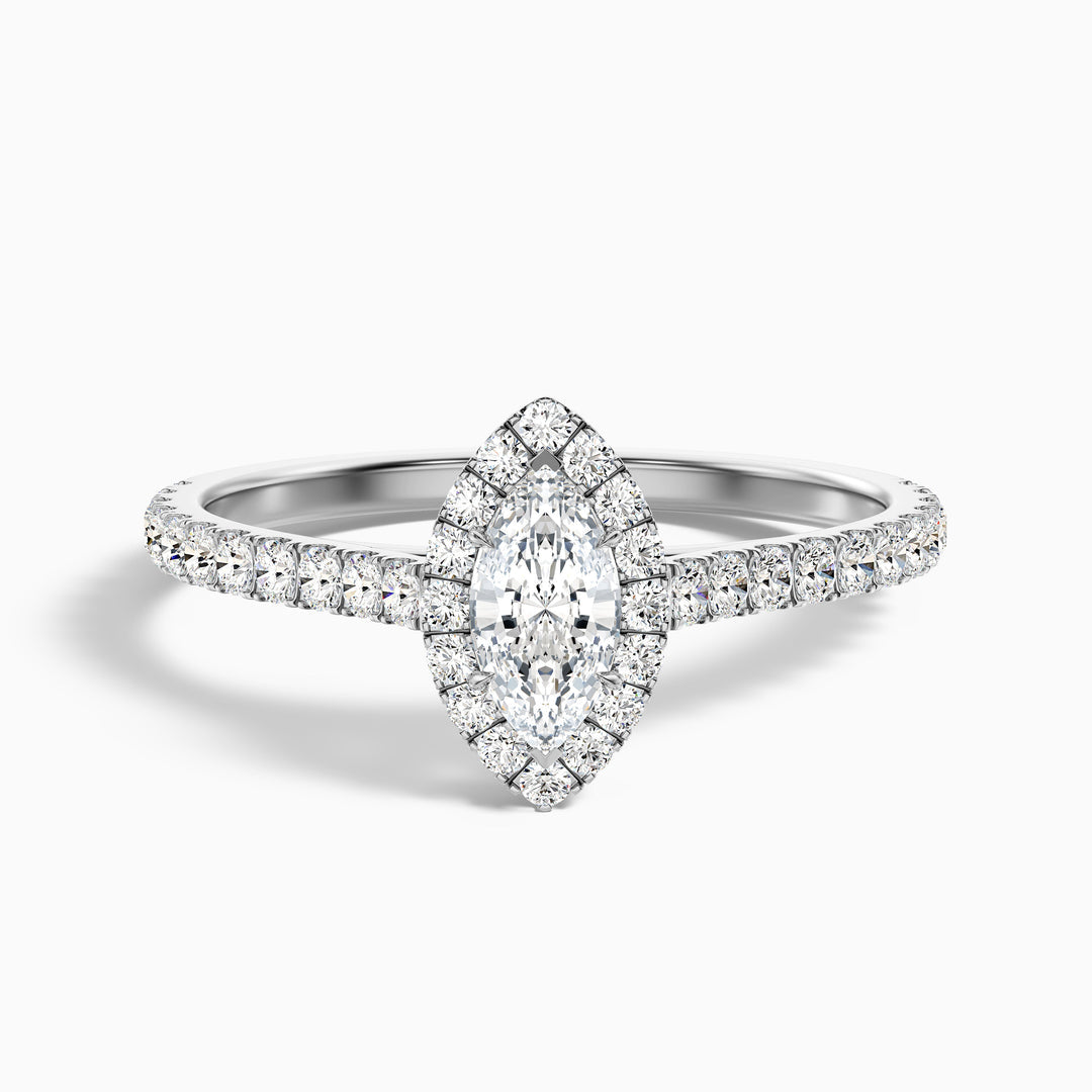 Lucia Marquise Halo Pave Lab Grown Diamond Ring
