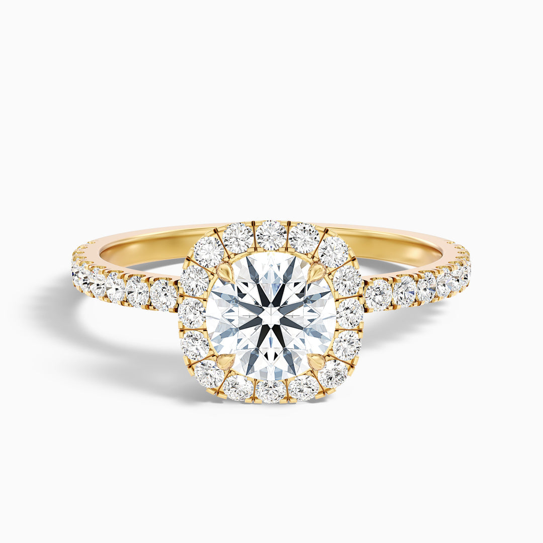 Jennifer Round Cut Halo Pave Lab Grown Diamond Ring
