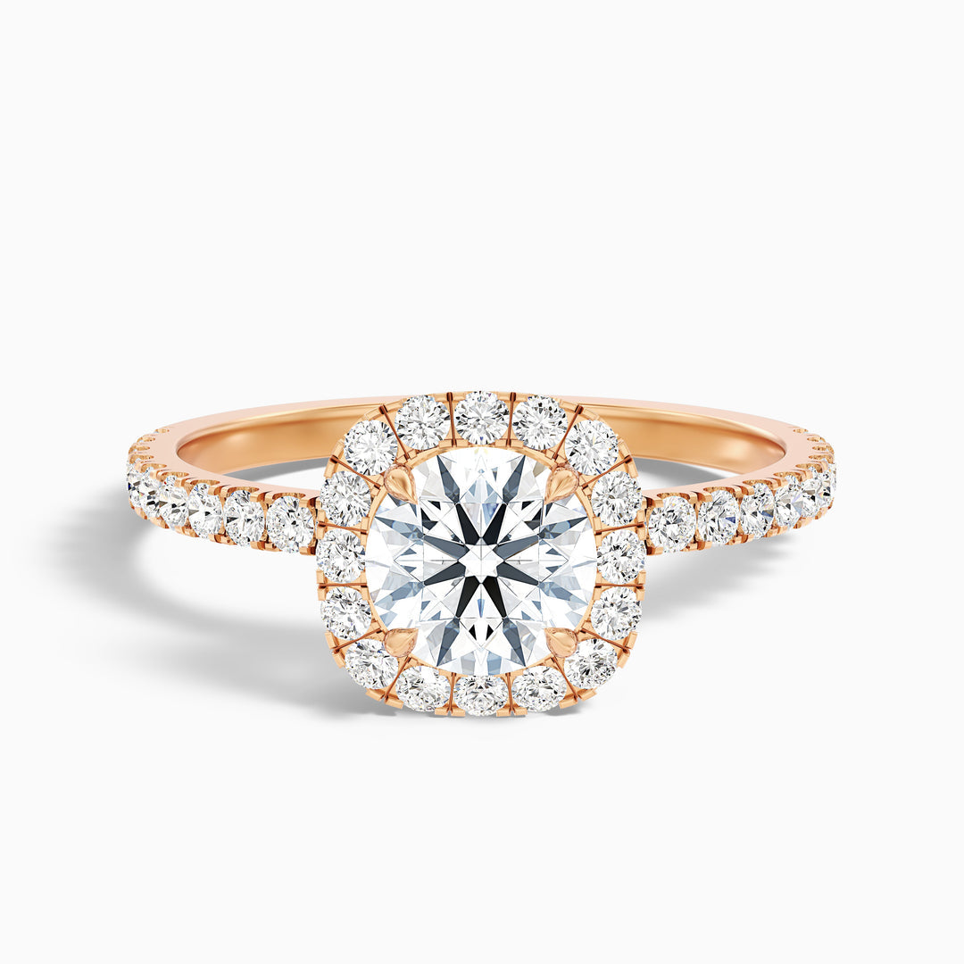 Jennifer Round Cut Halo Pave Lab Grown Diamond Ring