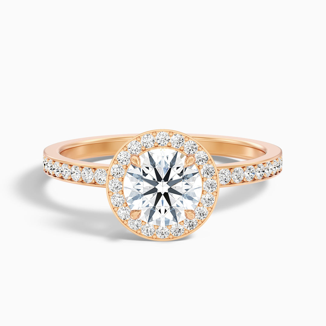 Samara Round Halo Pave Lab Grown Diamond Ring