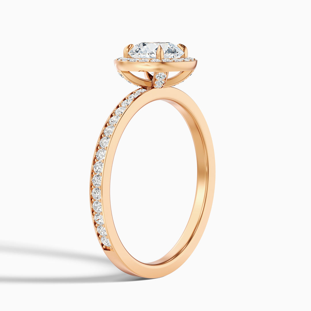 Samara Round Halo Pave Lab Grown Diamond Ring