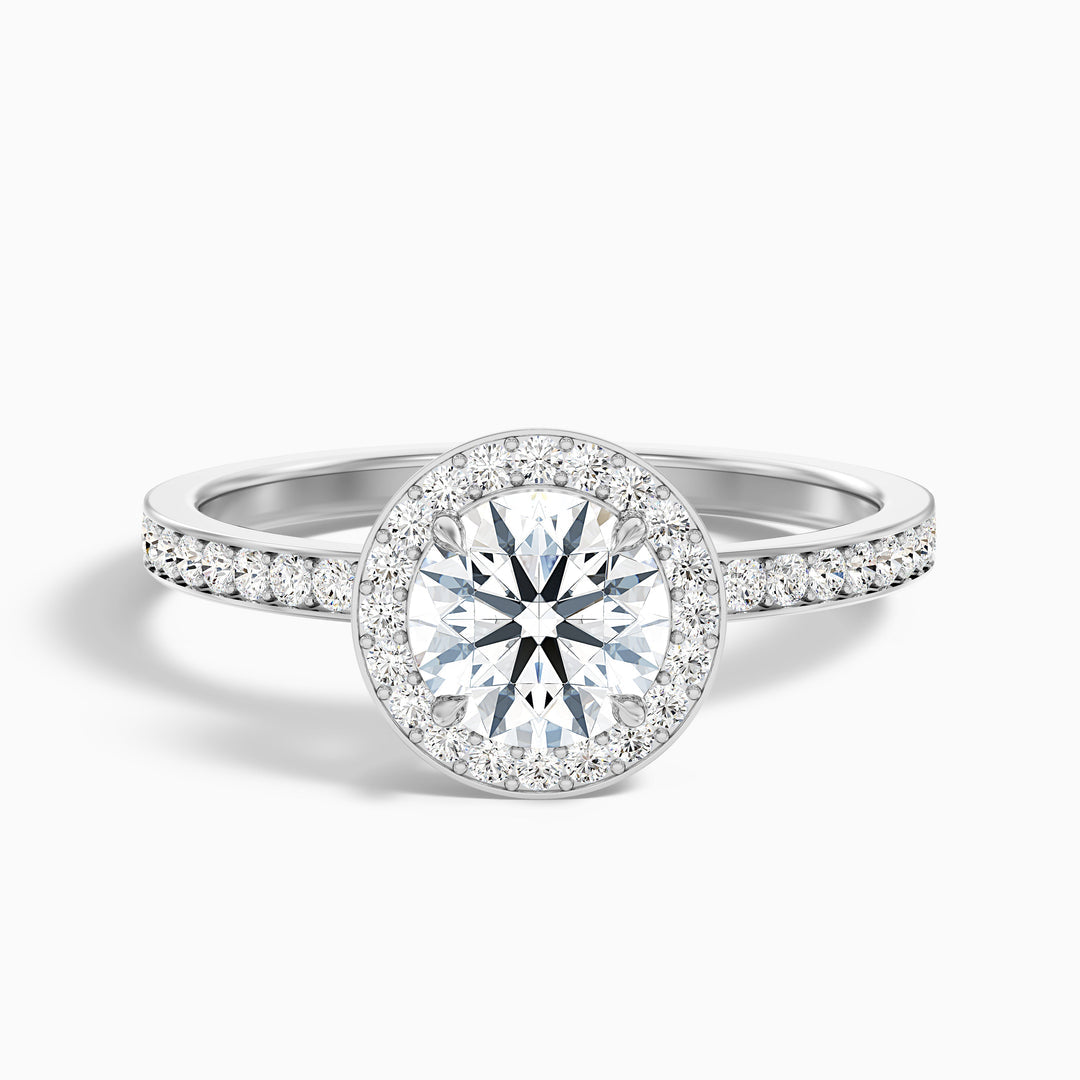 Samara Round Halo Pave Lab Grown Diamond Ring