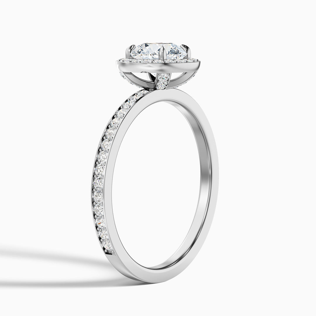 Samara Round Halo Pave Lab Grown Diamond Ring