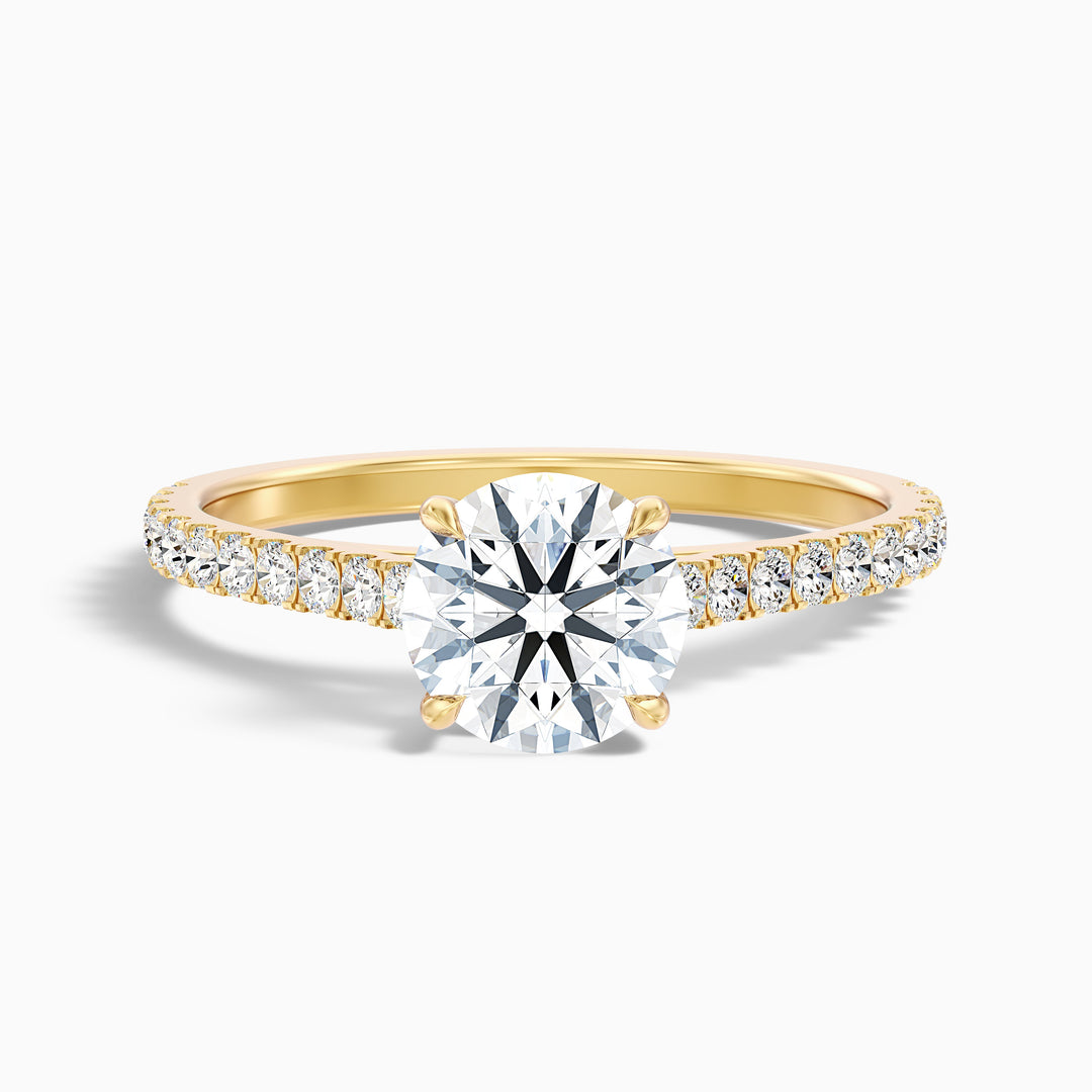 Elea Round Side Stone Pave Lab Grown Diamond Ring