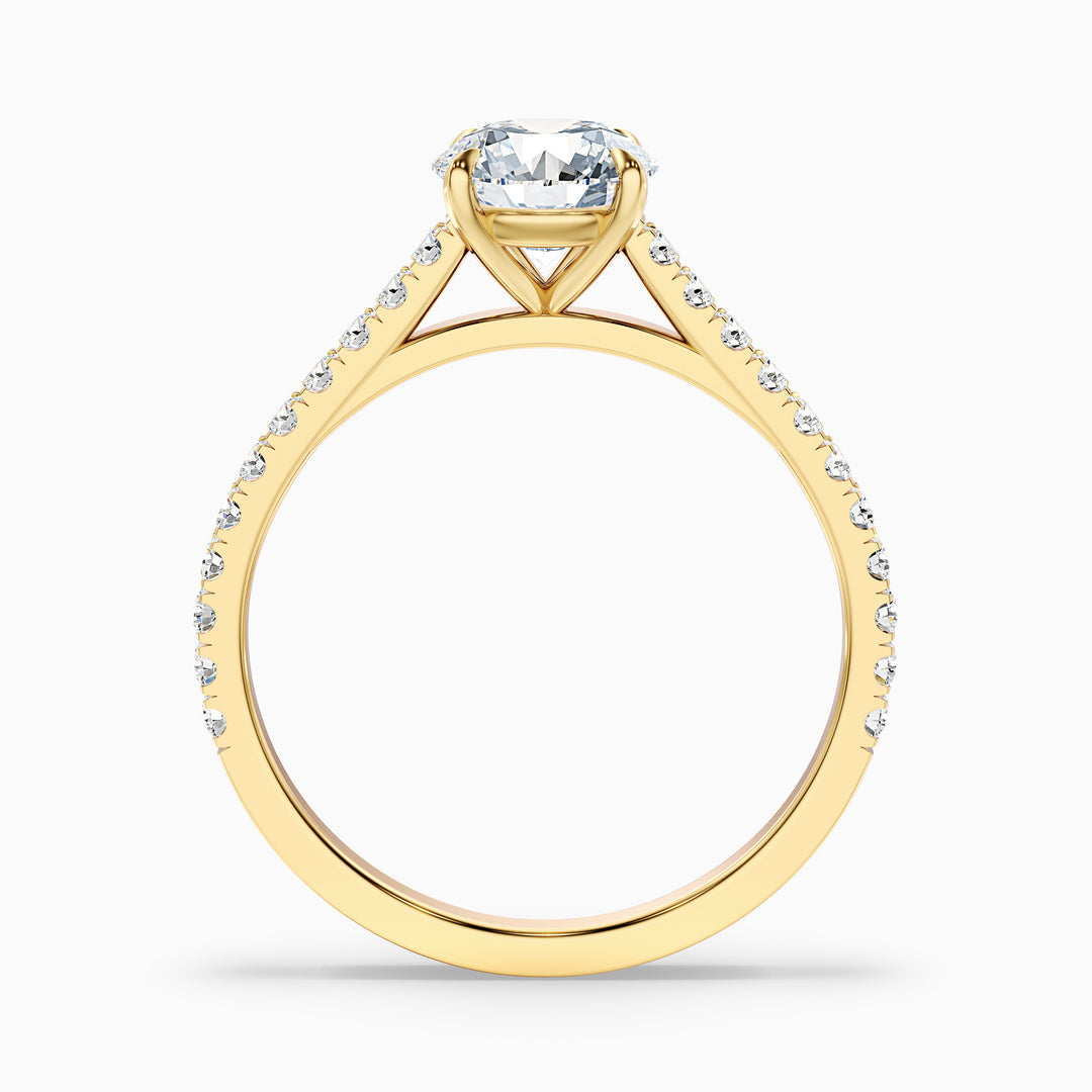 Elea Round Side Stone Pave Lab Grown Diamond Ring