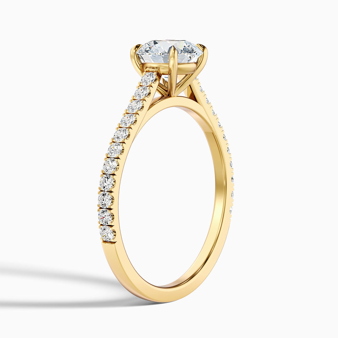 Elea Round Side Stone Pave Lab Grown Diamond Ring