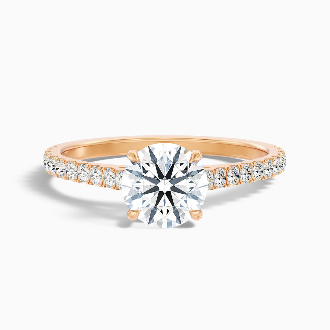 Elea Round Side Stone Pave Lab Grown Diamond Ring