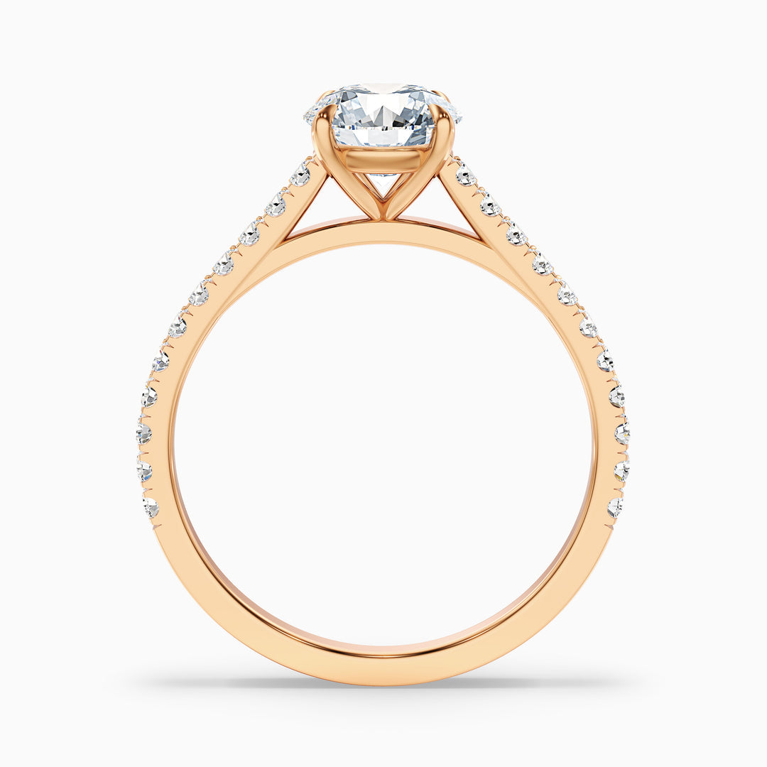 Elea Round Side Stone Pave Lab Grown Diamond Ring