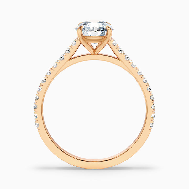 Elea Round Side Stone Pave Lab Grown Diamond Ring